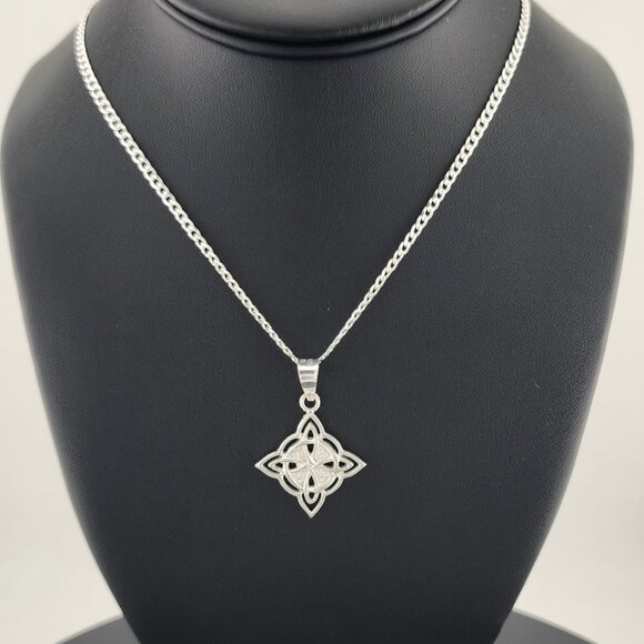 New Sterling Silver 925 Witch’s Knot Necklace – Wiccan Pagan Protection Amulet - Picture 2 of 7